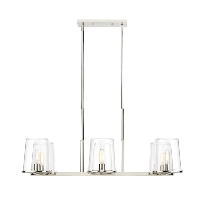 Z-Lite Callista 6 Light Chandelier, Polished Nickel/Clear