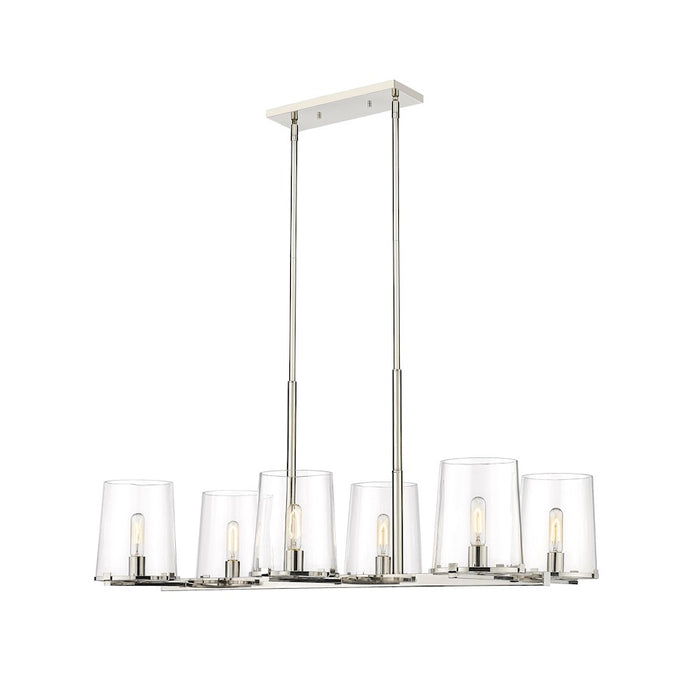 Z-Lite Callista 6 Light Chandelier, Polished Nickel/Clear