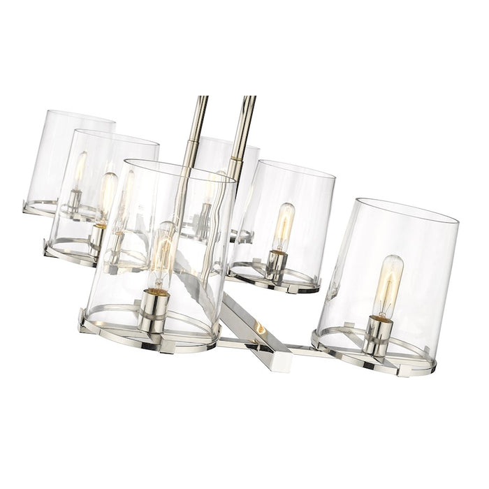 Z-Lite Callista 6 Light Chandelier, Polished Nickel/Clear