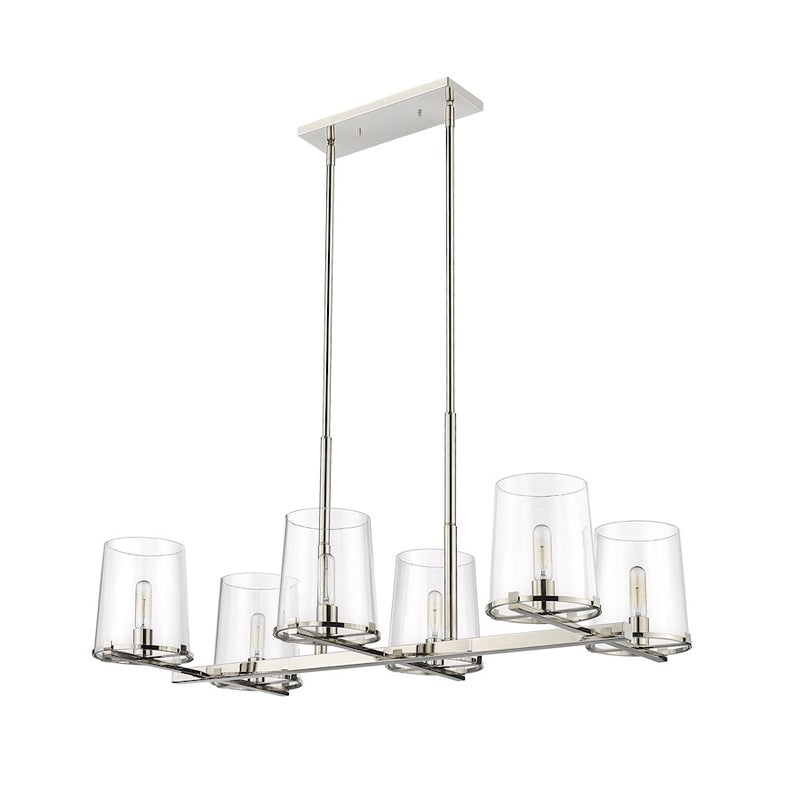 Z-Lite Callista 6 Light Chandelier, Polished Nickel/Clear