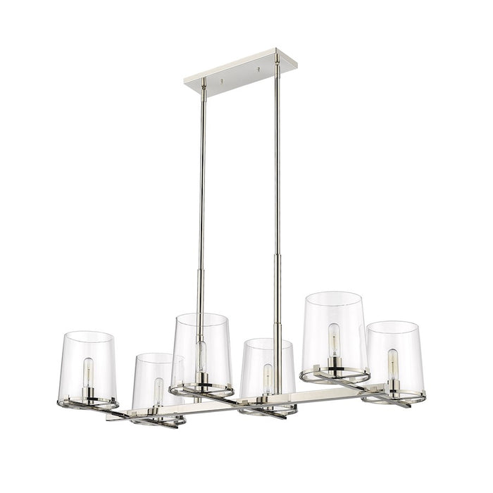 Z-Lite Callista 6 Light Chandelier, Polished Nickel/Clear