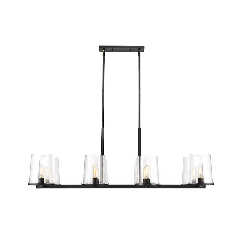 Z-Lite Callista 8 Light 56" Chandelier, Matte Black/Clear