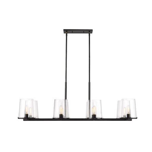 Z-Lite Callista 8 Light 56" Chandelier, Matte Black/Clear