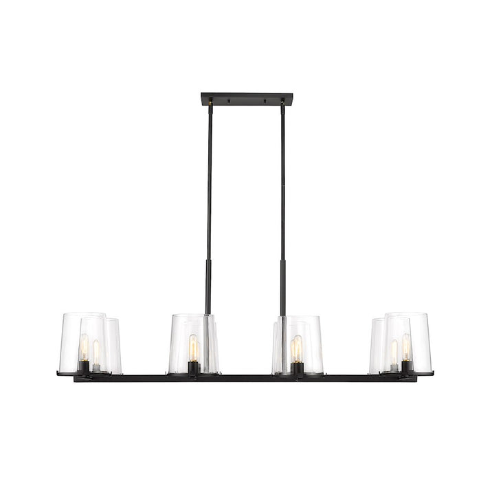 Z-Lite Callista 8 Light 56" Chandelier, Matte Black/Clear