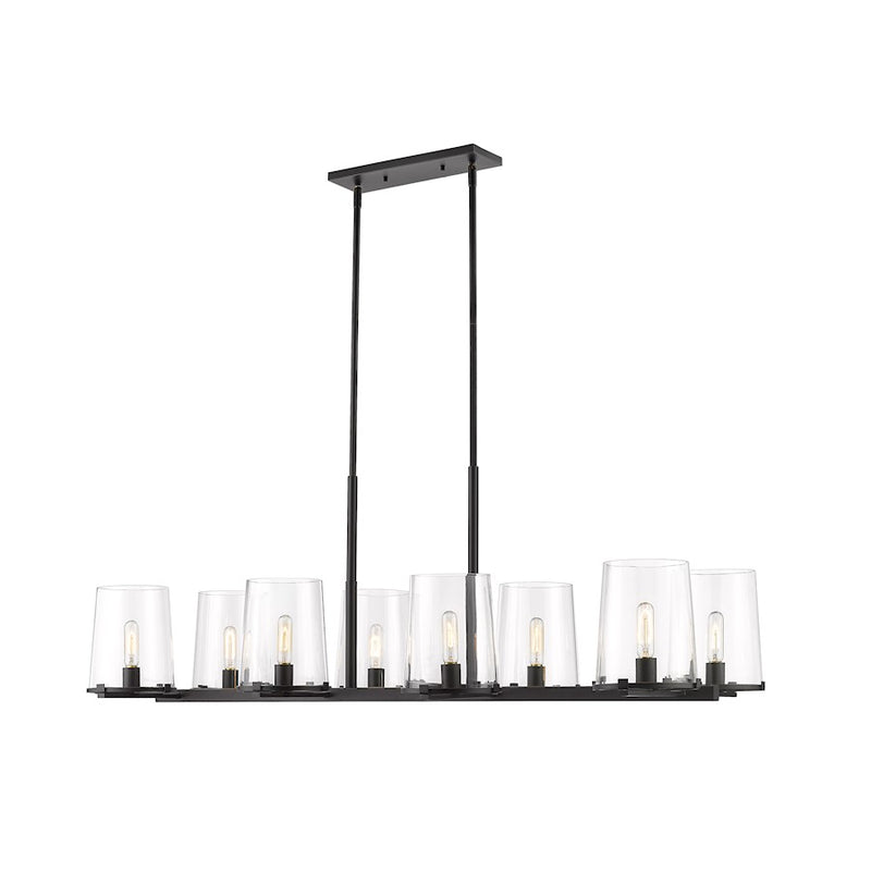 Z-Lite Callista 8 Light 56" Chandelier, Matte Black/Clear
