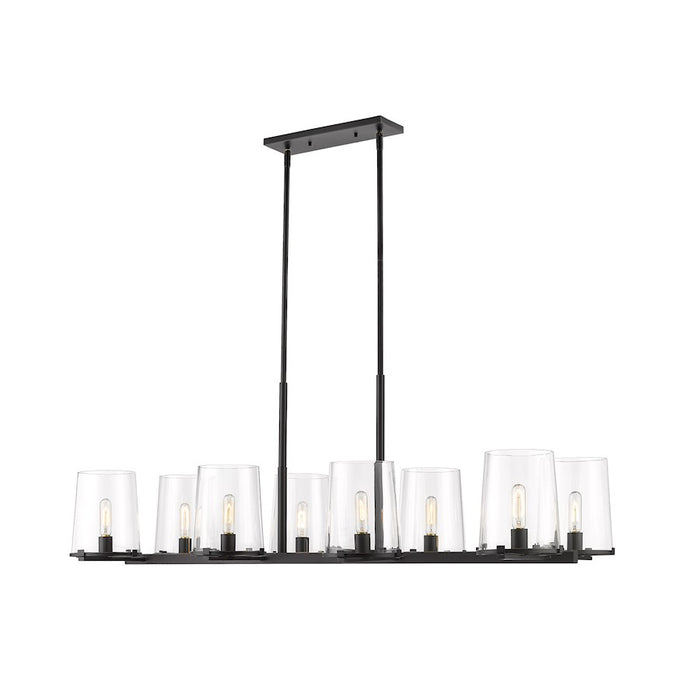 Z-Lite Callista 8 Light 56" Chandelier, Matte Black/Clear