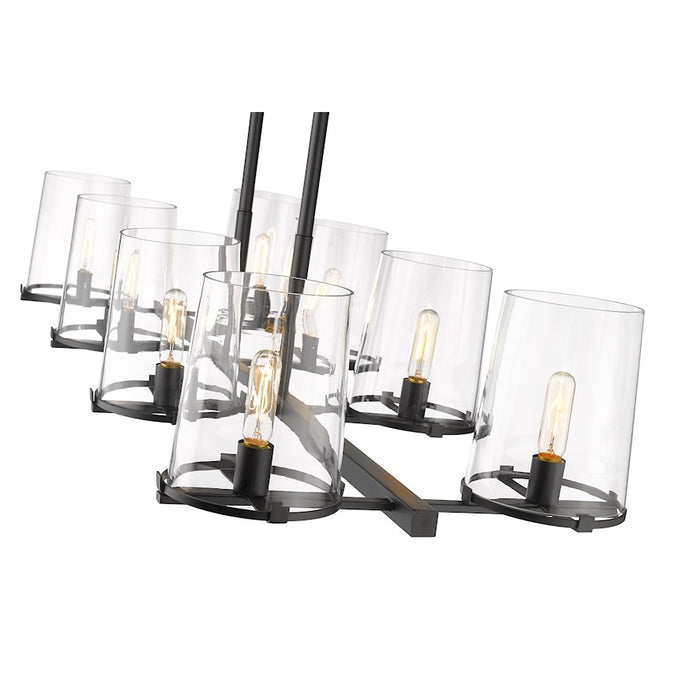 Z-Lite Callista 8 Light 56" Chandelier, Matte Black/Clear