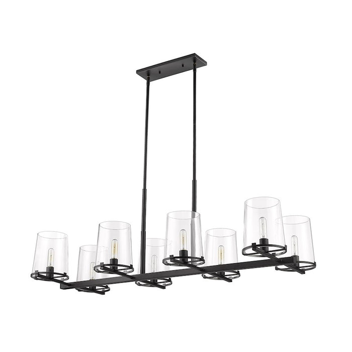 Z-Lite Callista 8 Light 56" Chandelier, Matte Black/Clear