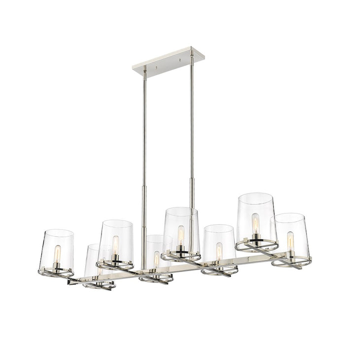 Z-Lite Callista 8 Light 56" Chandelier in Polished Nickel/Clear - 3032-8L-PN