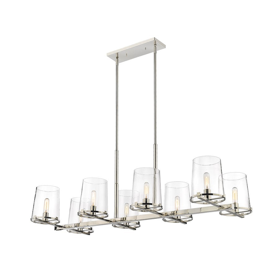 Z-Lite Callista 8 Light 56" Chandelier in Polished Nickel/Clear - 3032-8L-PN