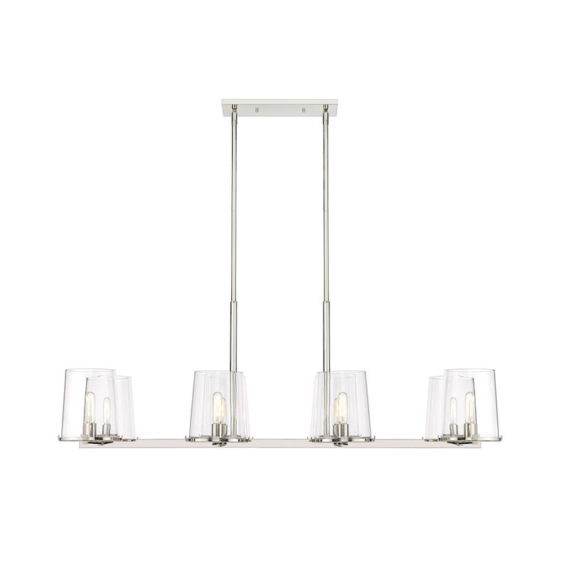 Z-Lite Callista 8 Light 56" Chandelier, Polished Nickel/Clear