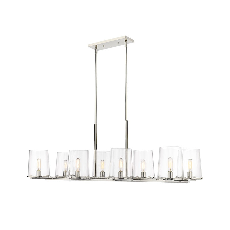 Z-Lite Callista 8 Light 56" Chandelier, Polished Nickel/Clear