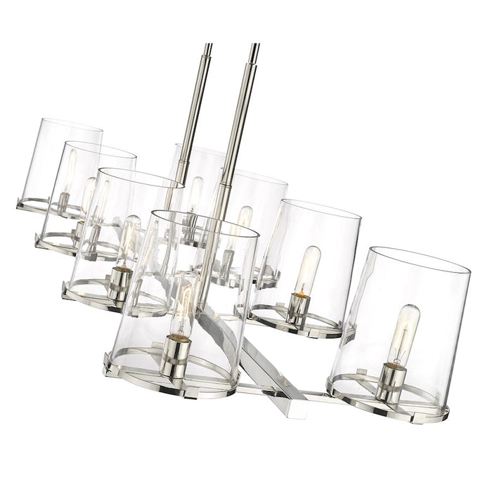 Z-Lite Callista 8 Light 56" Chandelier, Polished Nickel/Clear