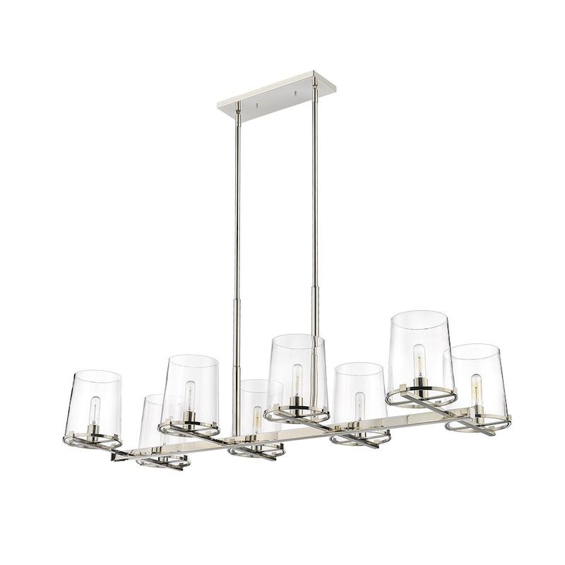 Z-Lite Callista 8 Light 56" Chandelier, Polished Nickel/Clear