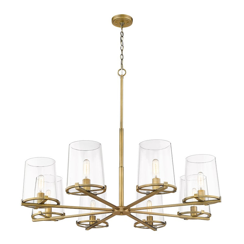 Z-Lite Callista Chandelier, Rubbed Brass/Clear