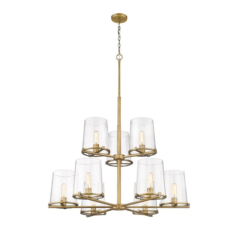 Z-Lite Callista Chandelier, Rubbed Brass/Clear
