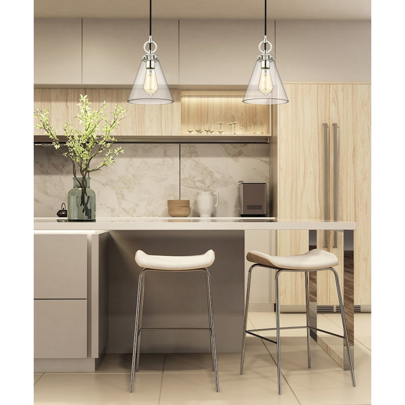 Z-Lite Harper 1 Light 8" Pendant, Clear