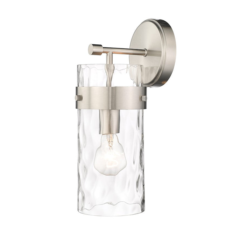 Z-Lite Fontaine 1 Light Wall Sconce, Brushed Nickel/Clear