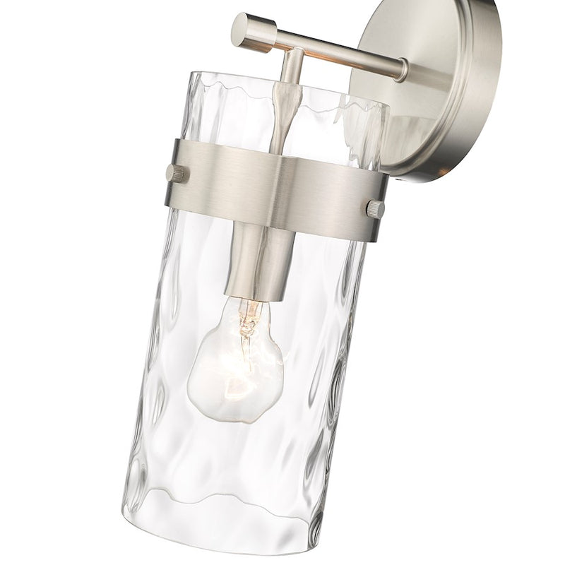 Z-Lite Fontaine 1 Light Wall Sconce, Brushed Nickel/Clear