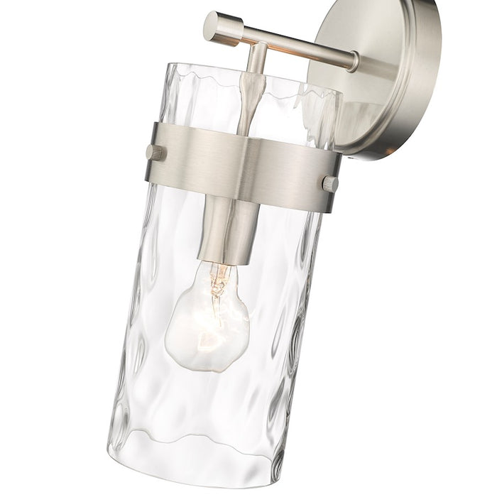 Z-Lite Fontaine 1 Light Wall Sconce, Brushed Nickel/Clear