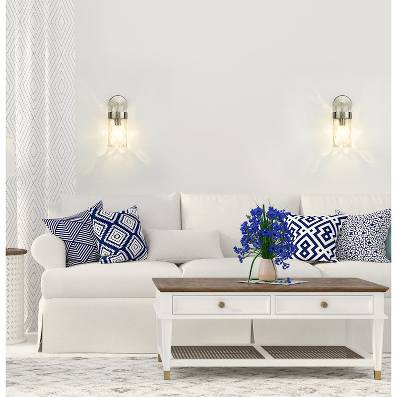 Z-Lite Fontaine 1 Light Wall Sconce, Brushed Nickel/Clear