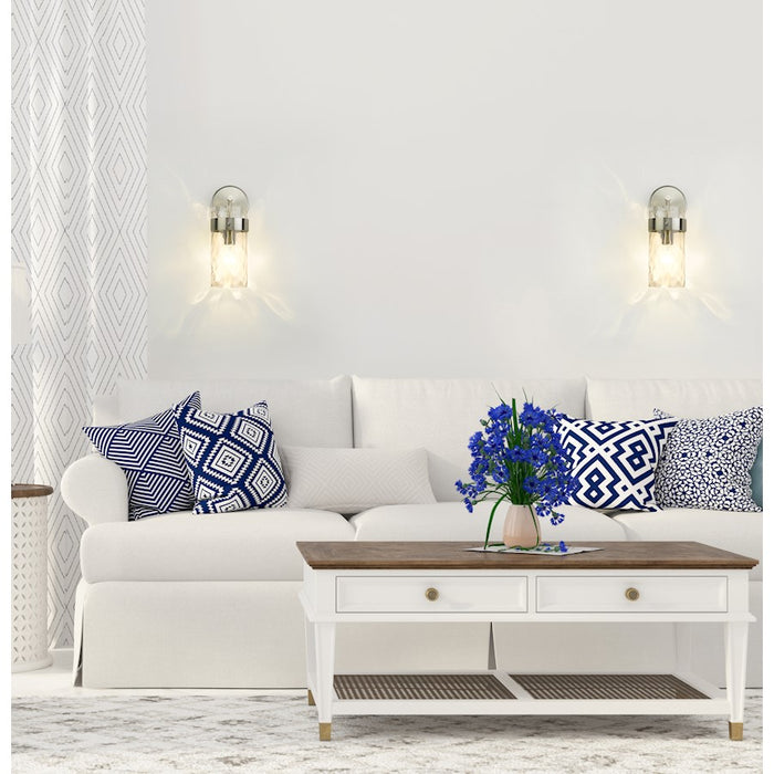 Z-Lite Fontaine 1 Light Wall Sconce, Brushed Nickel/Clear