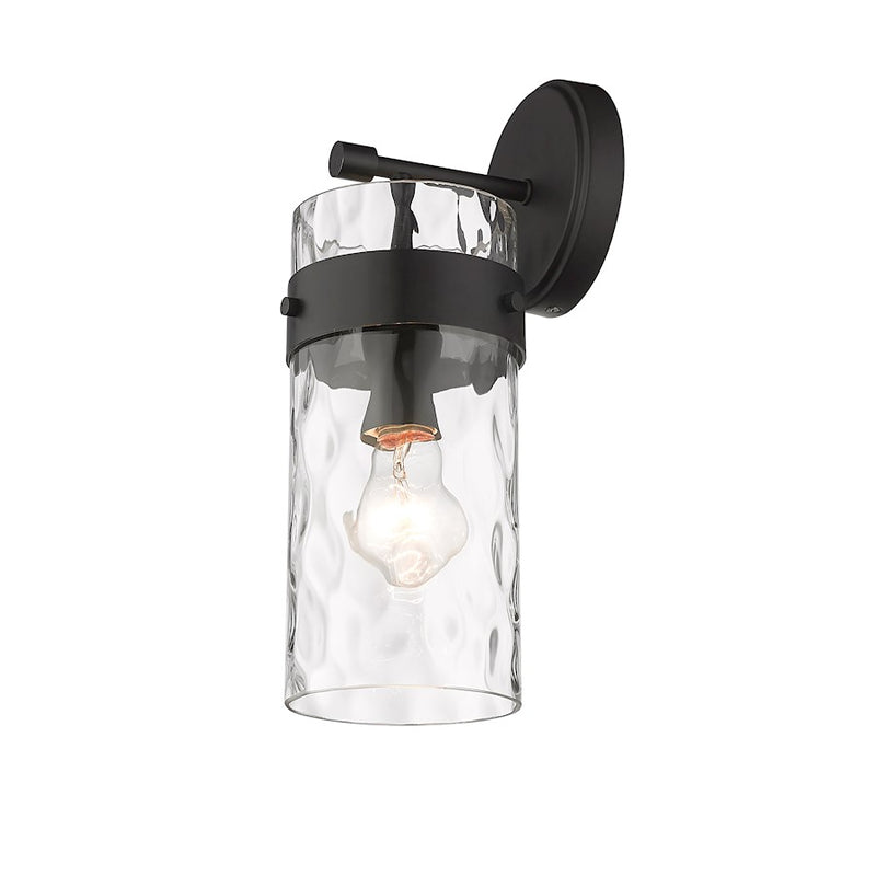 Z-Lite Fontaine 1 Light Wall Sconce, Matte Black/Clear