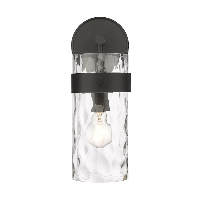 Z-Lite Fontaine 1 Light Wall Sconce, Matte Black/Clear