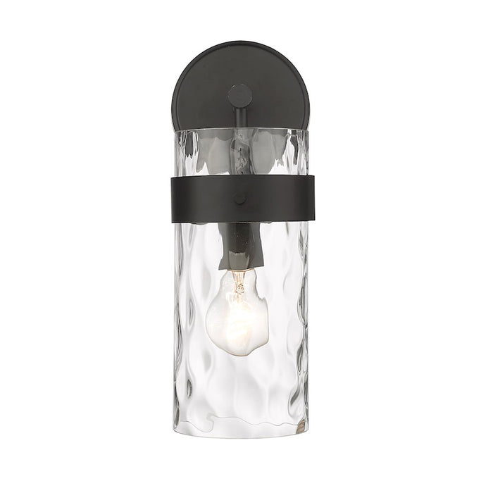 Z-Lite Fontaine 1 Light Wall Sconce, Matte Black/Clear