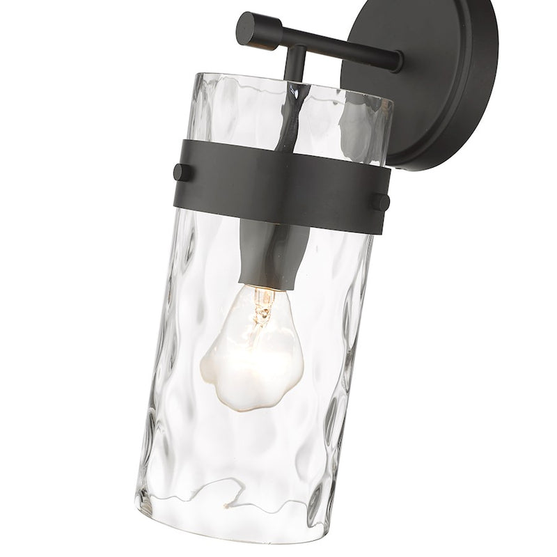 Z-Lite Fontaine 1 Light Wall Sconce, Matte Black/Clear