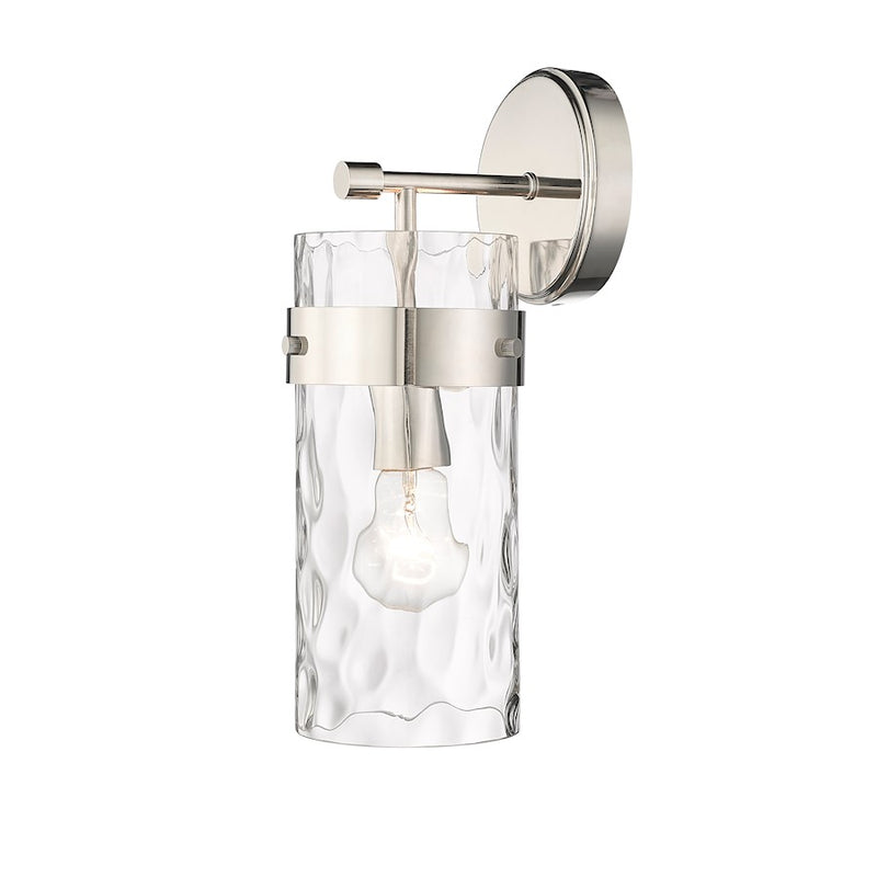 Z-Lite Fontaine 1 Light Wall Sconce, Polished Nickel/Clear