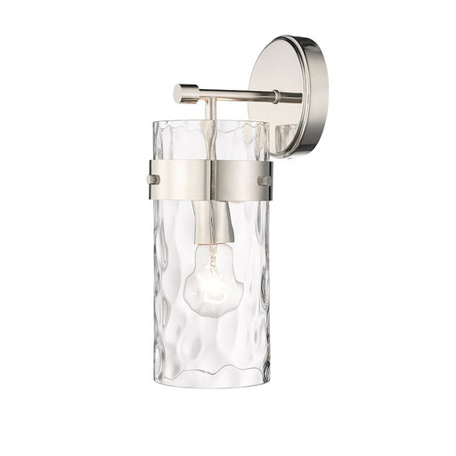 Z-Lite Fontaine 1 Light Wall Sconce, Polished Nickel/Clear