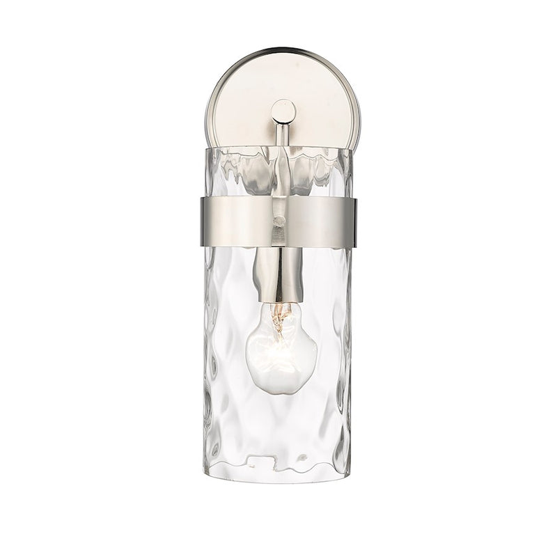 Z-Lite Fontaine 1 Light Wall Sconce, Polished Nickel/Clear