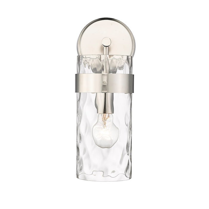Z-Lite Fontaine 1 Light Wall Sconce, Polished Nickel/Clear