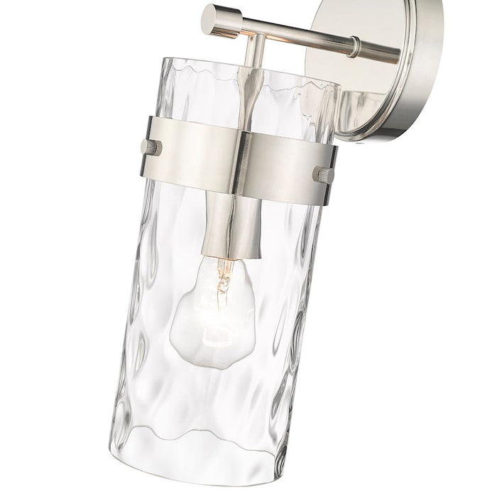 Z-Lite Fontaine 1 Light Wall Sconce, Polished Nickel/Clear