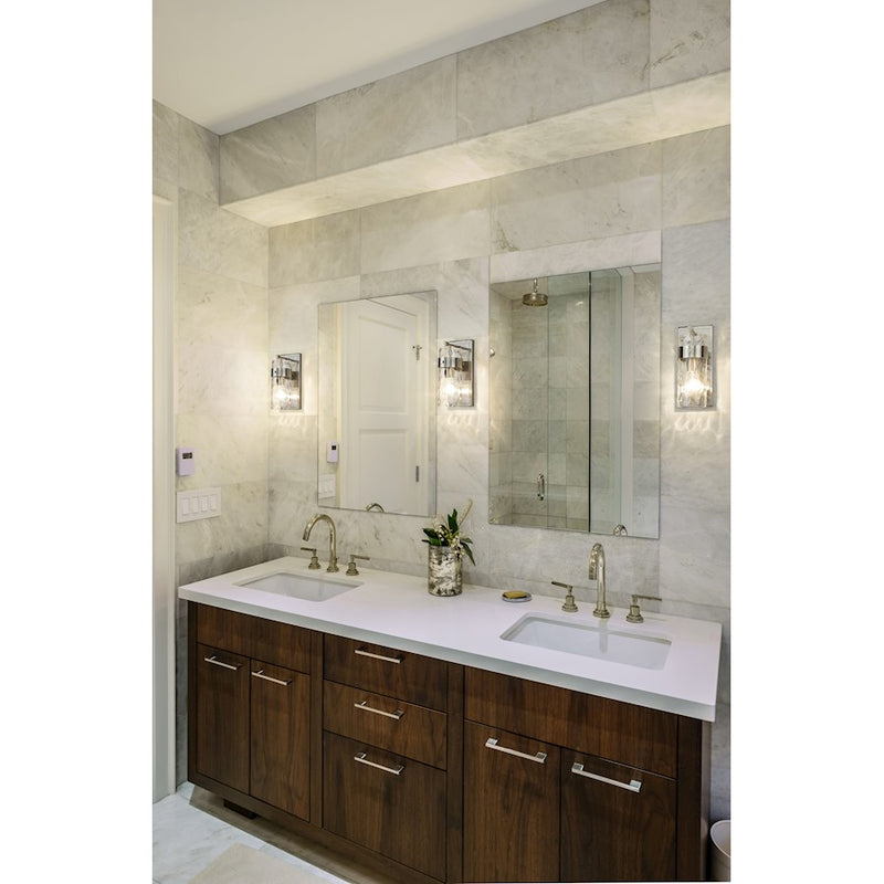 Z-Lite Fontaine 1 Light Vanity, Brushed Nickel/Clear