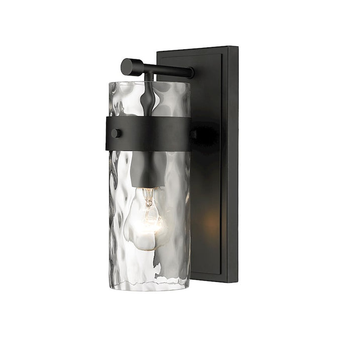 Z-Lite Fontaine 1 Light Vanity, Matte Black/Clear