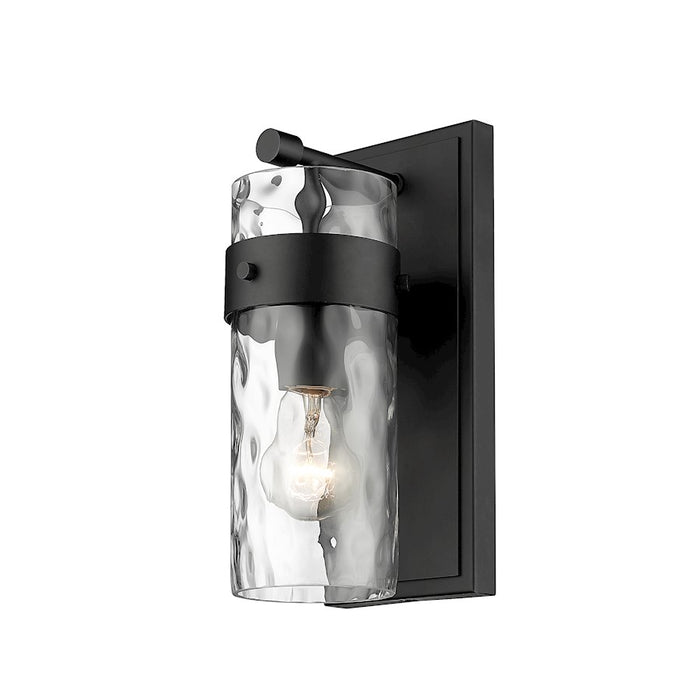 Z-Lite Fontaine 1 Light Vanity, Matte Black/Clear