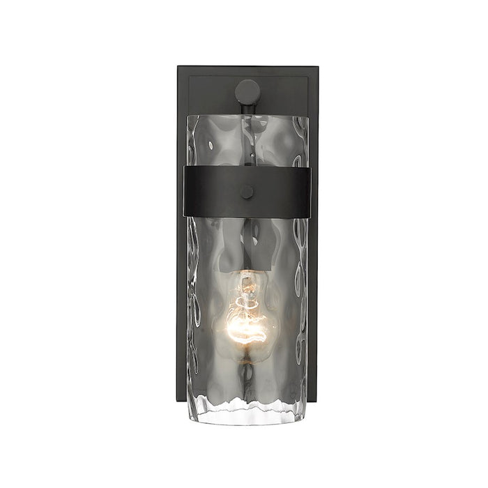 Z-Lite Fontaine 1 Light Vanity, Matte Black/Clear