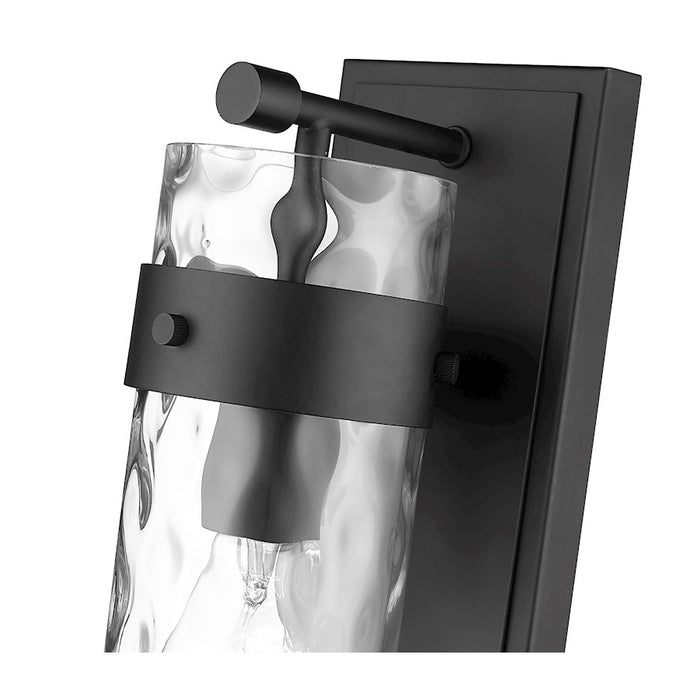 Z-Lite Fontaine 1 Light Vanity, Matte Black/Clear