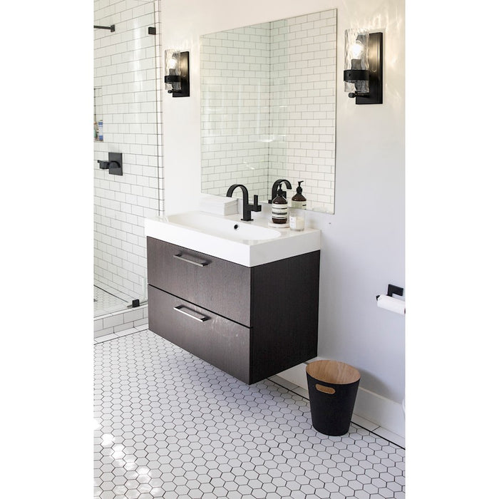 Z-Lite Fontaine 1 Light Vanity, Matte Black/Clear