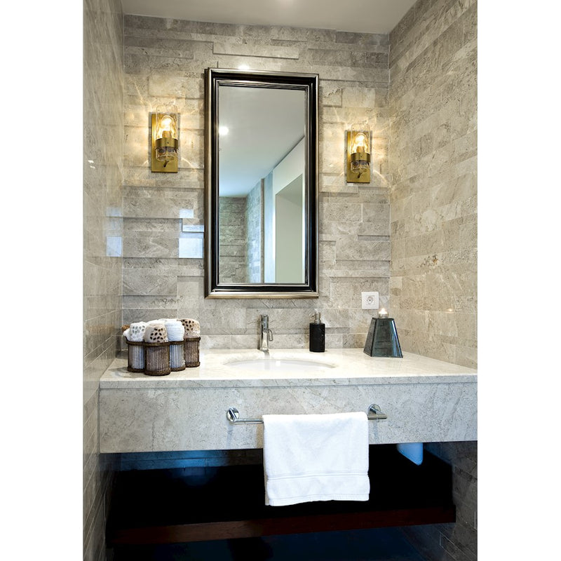 Z-Lite Fontaine 1 Light Vanity, Rubbed Brass/Clear