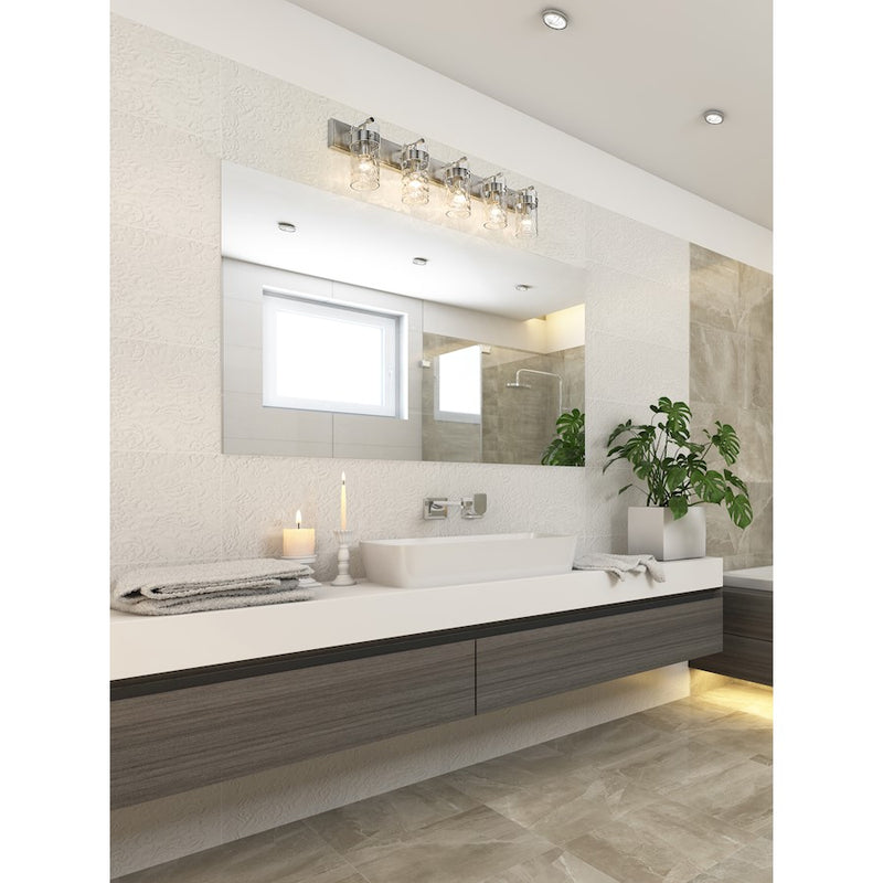 Z-Lite Fontaine 5 Light Vanity, Clear