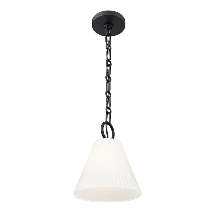 Z-Lite Alaric 1 Light 10" Pendant, Matte Black/White