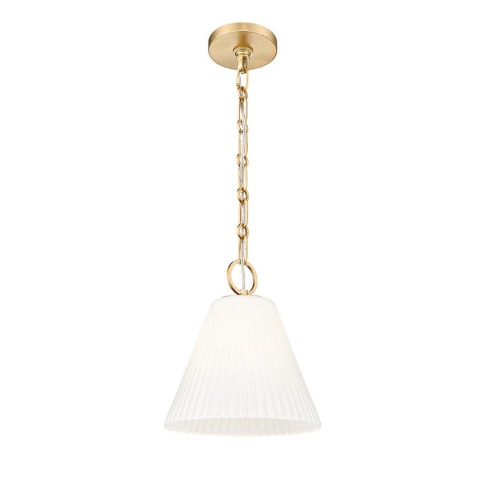 Z-Lite Alaric 1 Light 10" Pendant, Modern Gold/White