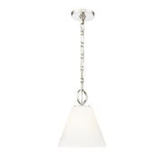 Z-Lite Alaric 1 Light 10" Pendant, Polished Nickel/White - 3042P10-PN