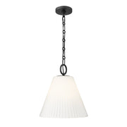 Z-Lite Alaric 1 Light 14" Pendant, Matte Black/White - 3042P14-MB