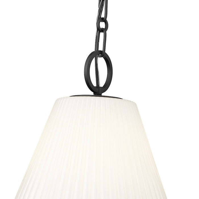 Z-Lite Alaric 1 Light 14" Pendant, Matte Black/White