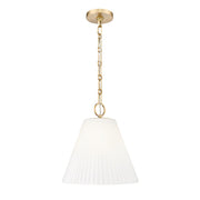 Z-Lite Alaric 1 Light 14" Pendant, Modern Gold/White - 3042P14-MGLD