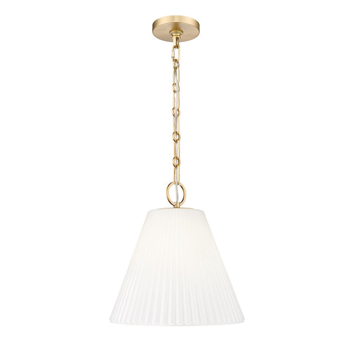 Z-Lite Alaric 1 Light 14" Pendant, Modern Gold/White - 3042P14-MGLD